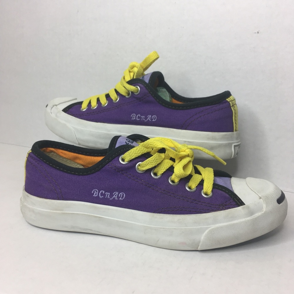 Jack Purcell Converse Purple Yellow Low Womens 5.5